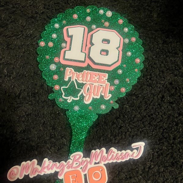 AKA Mirror, sorority mirror, pink and green mirror, crossing gift, custom mirror, handheld personalized mirror, pretty gir