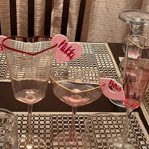 Heart Wine glass charms, cocktail charms, cup charms, personalized glass charm,drink charms,drink tags ,heart drink tags , glass marker,lips