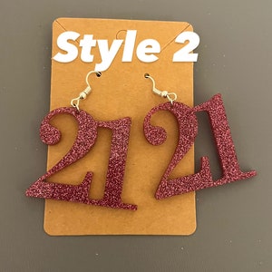 Age earrings, birthday earrings, 40th birthday earrings, number earrings,acrylic earrings, custom earrings image 3