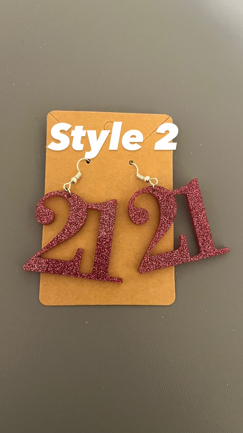 Age earrings, birthday earrings, 40th birthday earrings, number earrings,acrylic earrings, custom earrings image 3