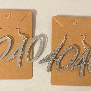 Age earrings, birthday earrings, 40th birthday earrings, number earrings,acrylic earrings, custom earrings image 5