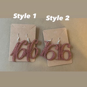 Age earrings, birthday earrings, 40th birthday earrings, number earrings,acrylic earrings, custom earrings image 2