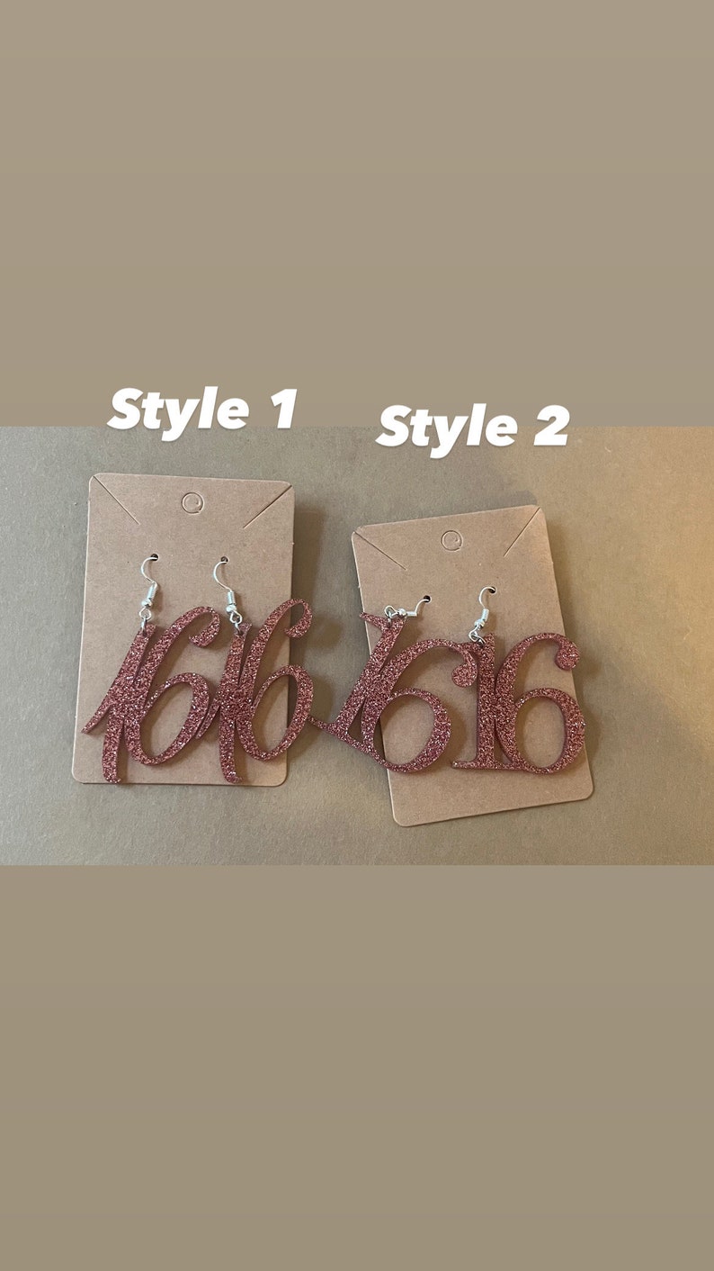 Age earrings, birthday earrings, 40th birthday earrings, number earrings,acrylic earrings, custom earrings image 2
