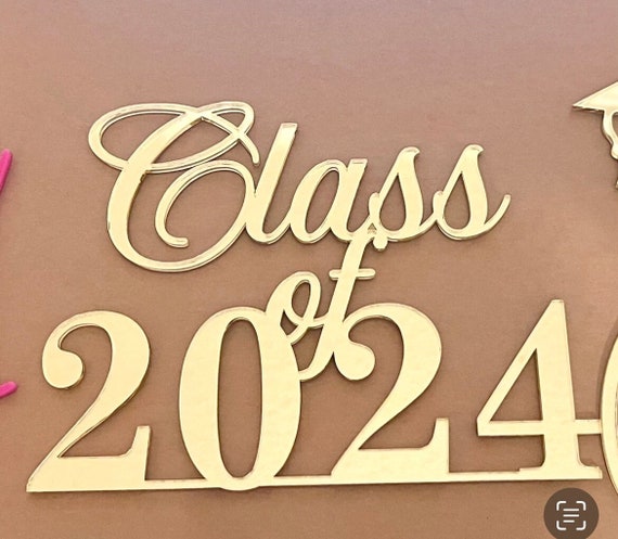 Tortenaufsatz „Congratulations On Graduation 2025“ – Glitzer-Girl-Design, Aus Karton, Gold, Für Abschlussfeier