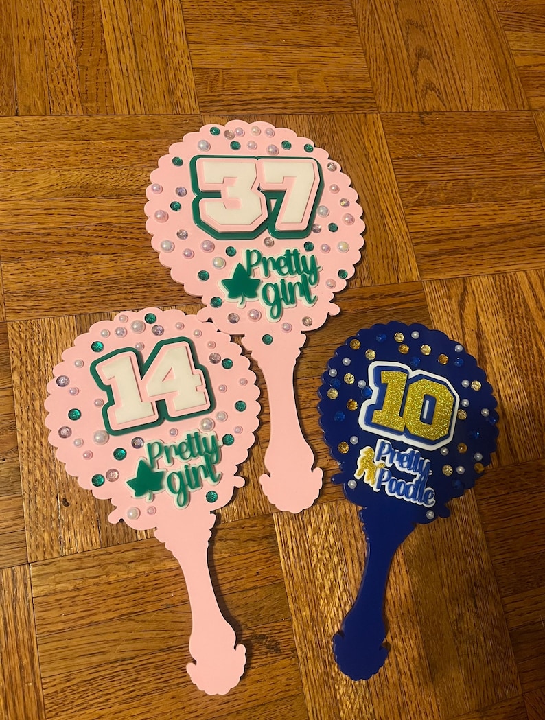 AKA Mirror, sorority mirror, pink and green mirror, crossing gift, custom mirror, handheld personalized mirror, pretty gir pink pastel