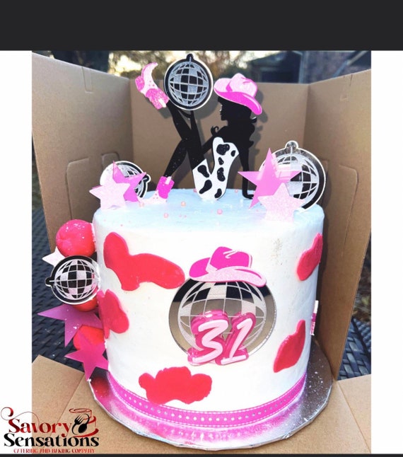 Cowgirl Birthday Cake Toppers