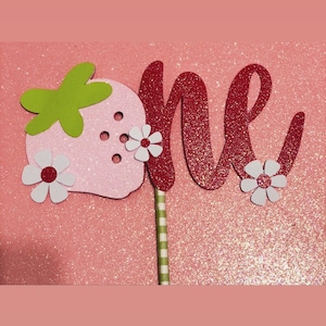 Strawberry Cake Topper, Strawberry Shortcake Cake Topper, Two sweet, berry sweet, sweet one, 1st birthday, 2nd birthday, one year old