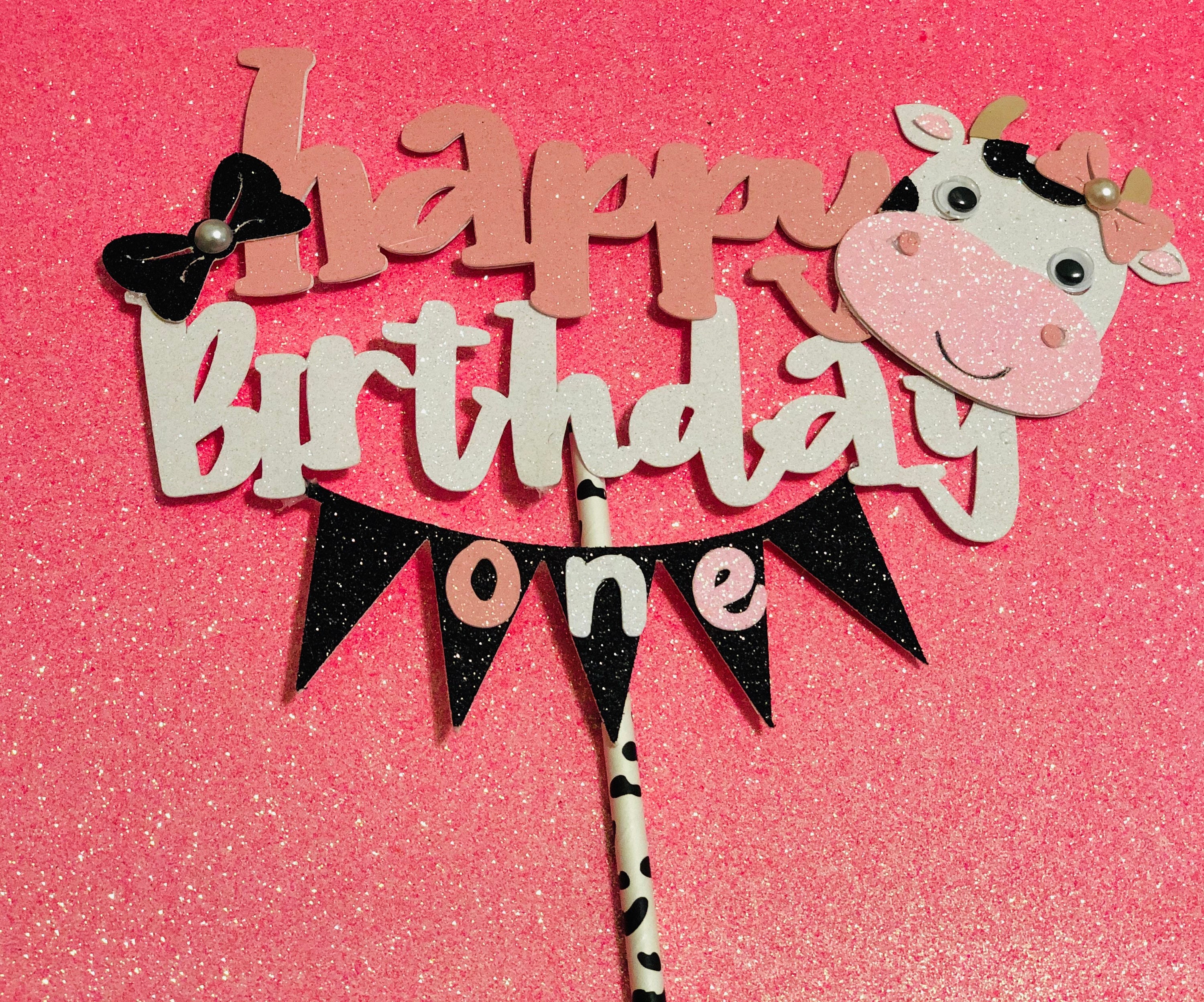Topper Sapi Cow Cake Topper, Farm Animal Cake Topper, Moo Cake Topper, Farmer Cake ...