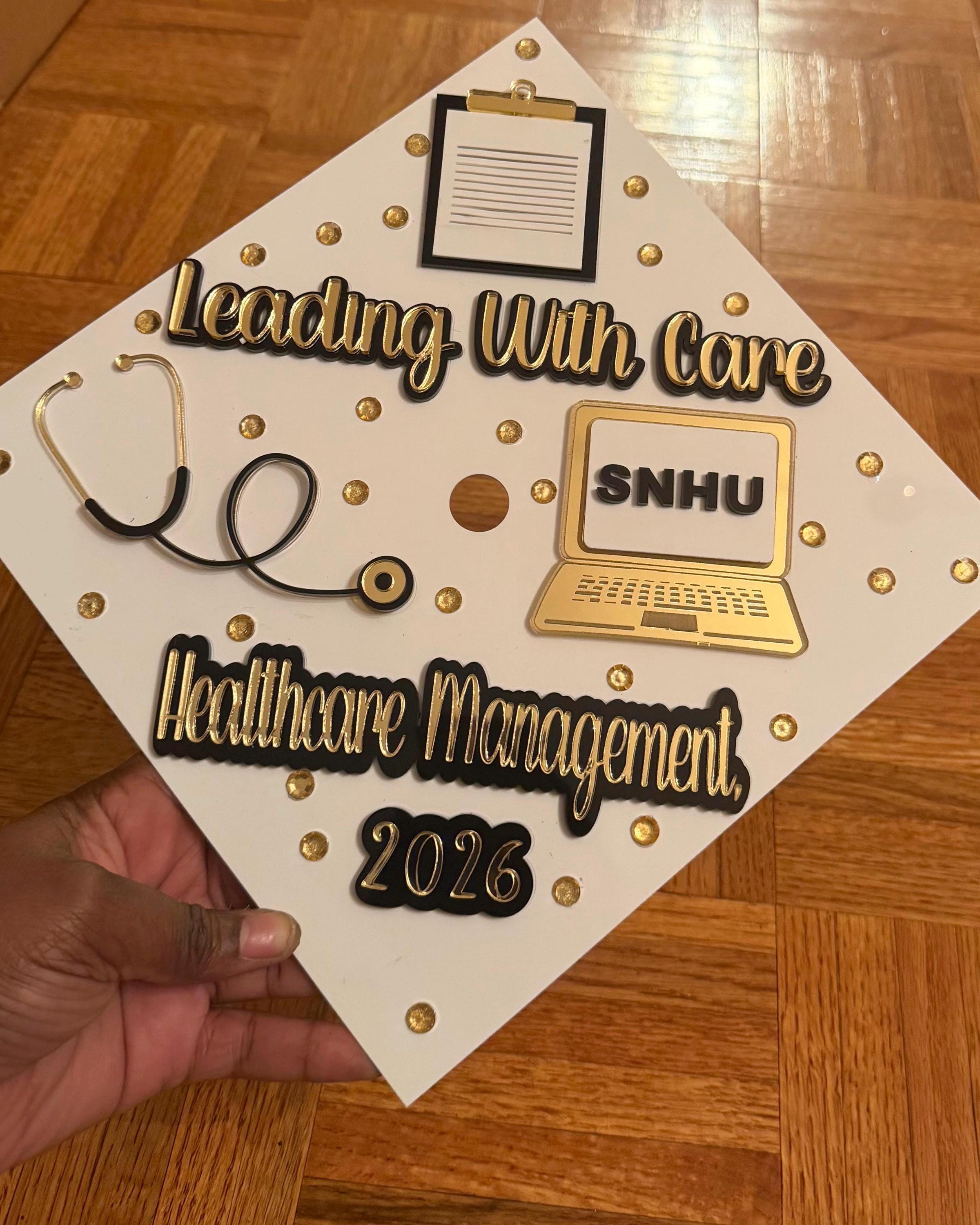 ACRYLIC Graduation Cap Topper, Health Administration Graduation Cap ...
