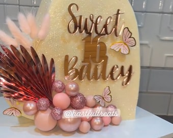 Sweet 16 Acrylic Cake charm , Sweet 16 Cake Topper, Sweet sixteen decor, sweet 16 party, happy sweet 16 topper, sweet 16 birthday