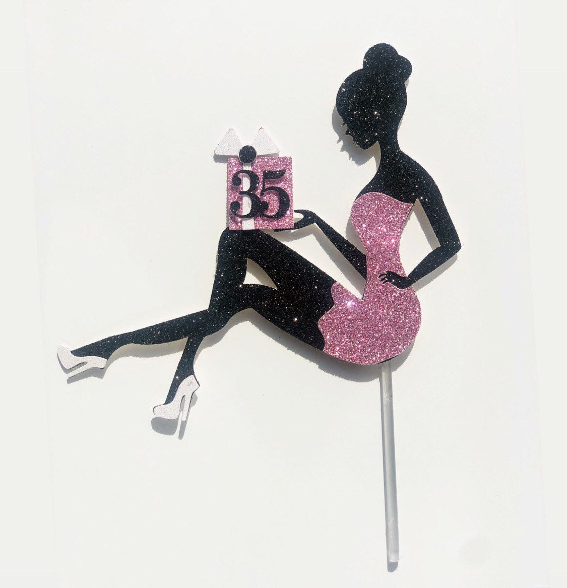 Sitting Lady Cake Topper Sitting Girl Cake Topper 35th Etsy