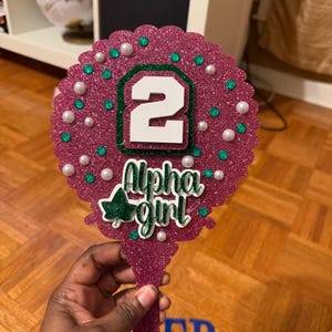 AKA Mirror, sorority mirror, pink and green mirror, crossing gift, custom mirror, handheld personalized mirror, pretty gir pink glitter