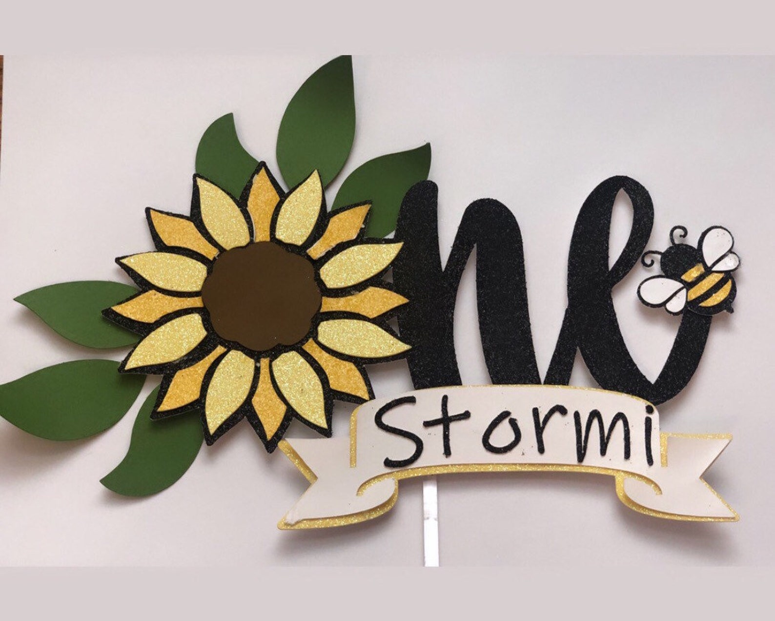 Sunflower and Bee Cake Topper Bee Cake Topper Sunflower Etsy