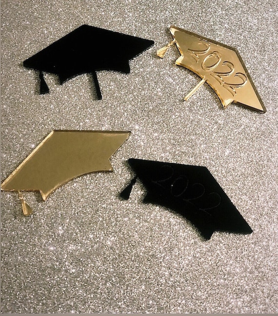 36 Pcs Graduation Cupcake Toppers – Acrylic Mirror Discs In Gold, Rose Gold, Silver For 2025 Party Decor