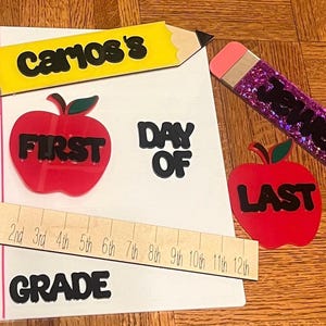Back To school sign, first day of school sign, last day of school sign, Back to school board, Personalized sign, interchangeable sign school