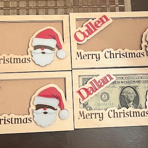 Christmas Money holder, Christmas money sleeve, Santa money holder, personalized money holder,