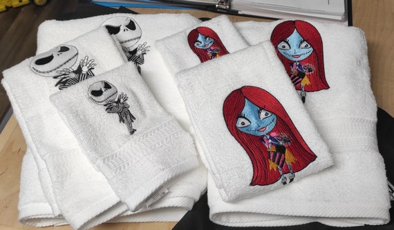 Disney The Nightmare Before Christmas Jack Black Kitchen Hand Towels Set of  2