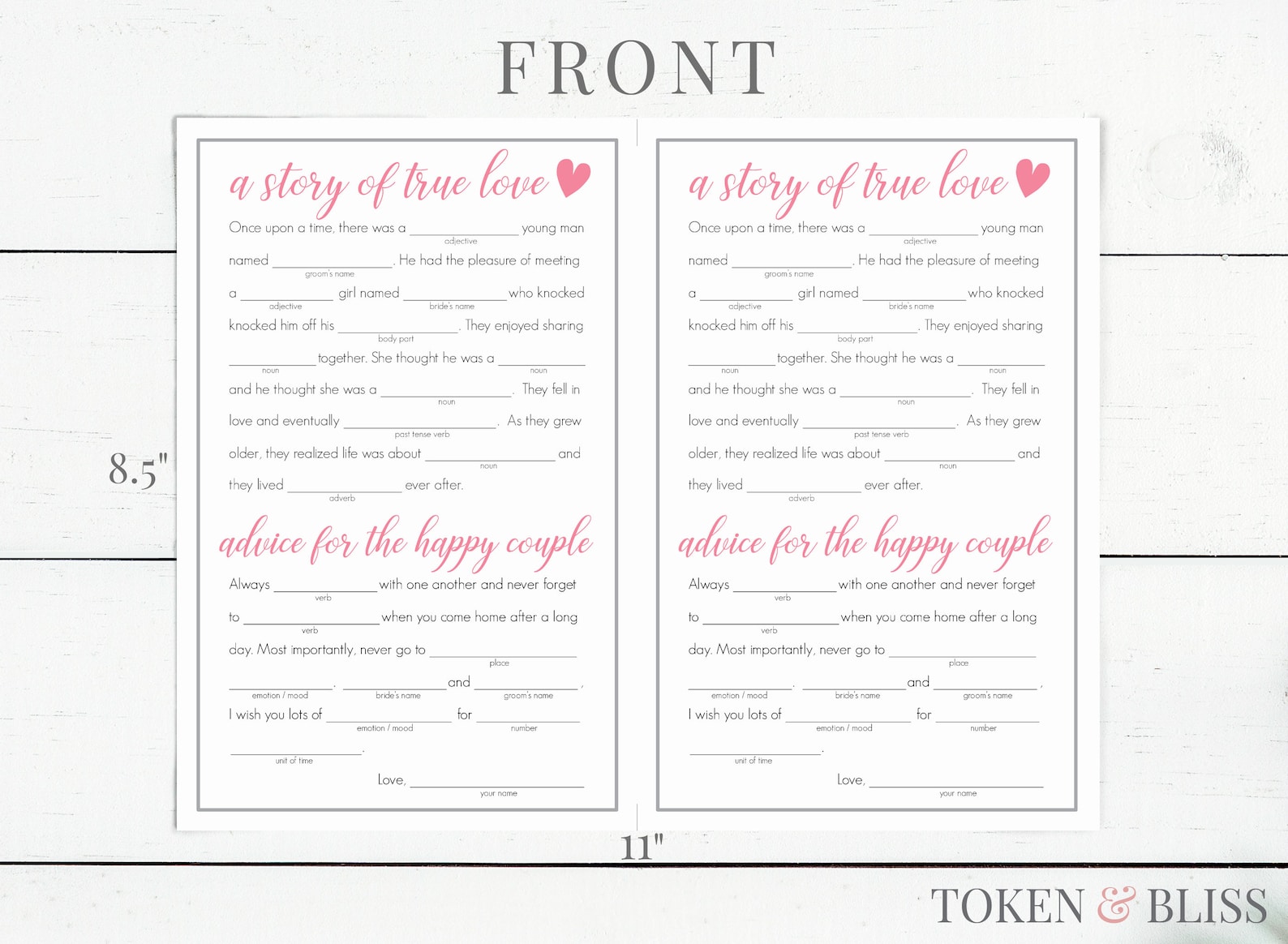 Printable Funny Mad Libs for a Wedding Couple's Shower - Etsy