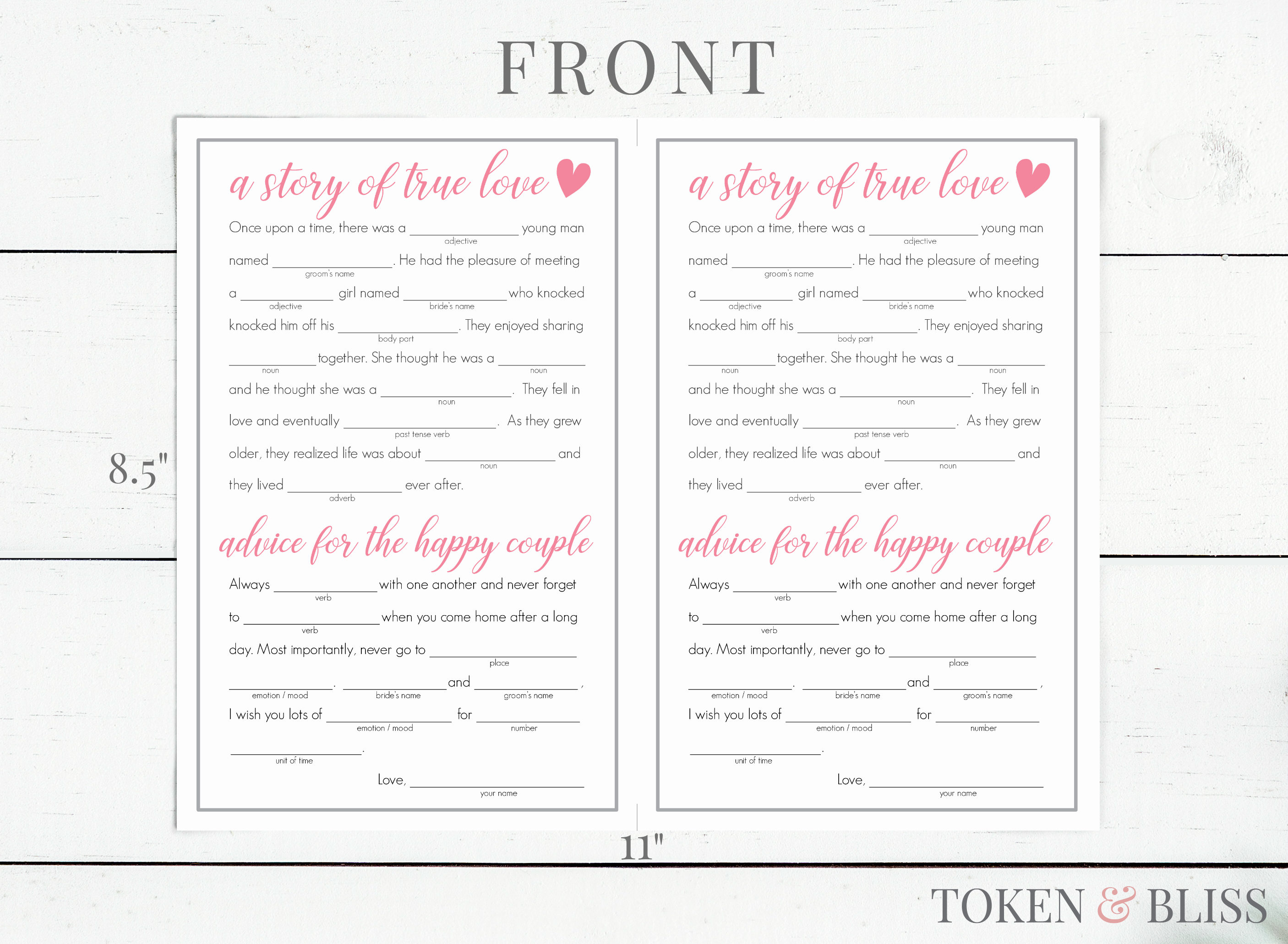 Printable Funny Mad Libs for a Wedding Couple's Shower - Etsy