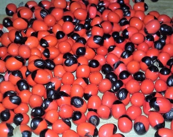 100 Rosary Red Pea Gunja Seeds crafting beads No Holes Chanoti Coral beads vine Free shipping Best price Chirmi Lucky Crab's eye