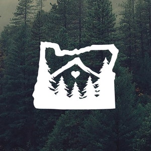 Oregon Mountains Vinyl Decal - Mt Hood Bumper Sticker - Car Window Decal - Pacific Northwest Sticker