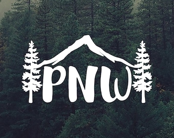 PNW Vinyl Decals - Mt Hood - Trees - Pacific Northwest - PacificNWild