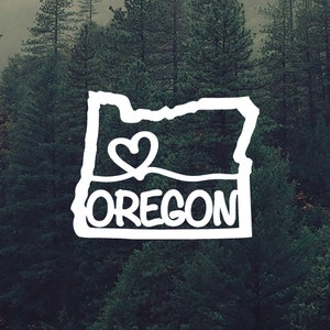 Oregon Love Vinyl Decal - Oregon Sticker - Car Window Decal - Pacific Northwest
