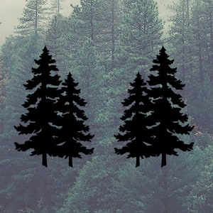 Evergreen Tree Vinyl Decals - Bumper Sticker - Car Window Decal - Tree Stickers