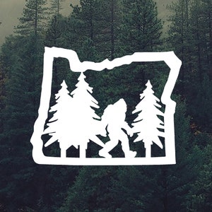 Sasquatch in Oregon Vinyl Decal - Big Foot Bumper Sticker - Variety of Colors Available