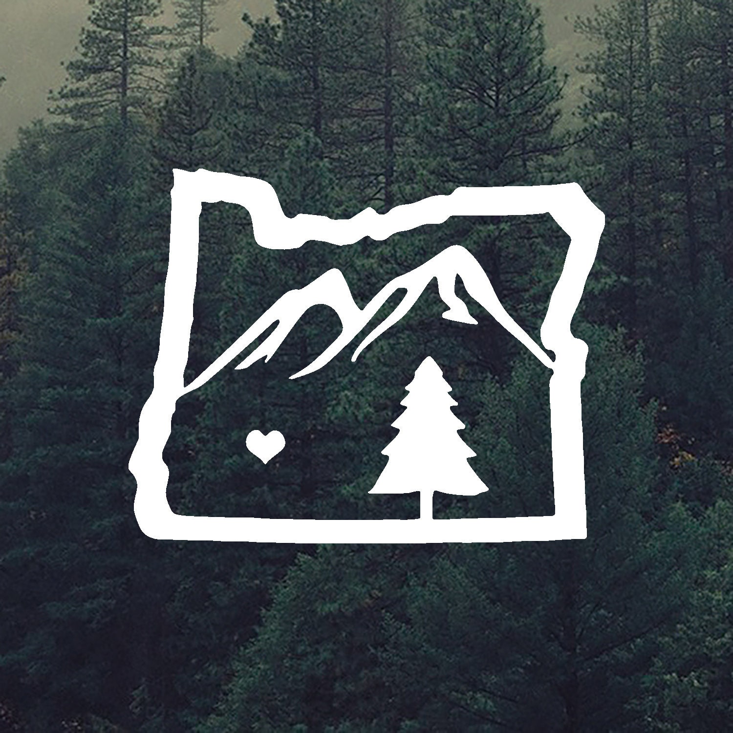 Oregon Mountains - Vinyl Decal - Bumper Sticker - Car Window Decal - …