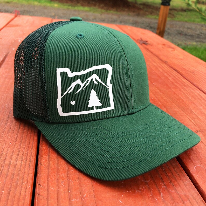 Oregon Mountains Trucker Hat Etsy