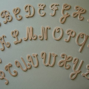 Alfabeto cursivo estándar en mayúsculas 26 letras de madera