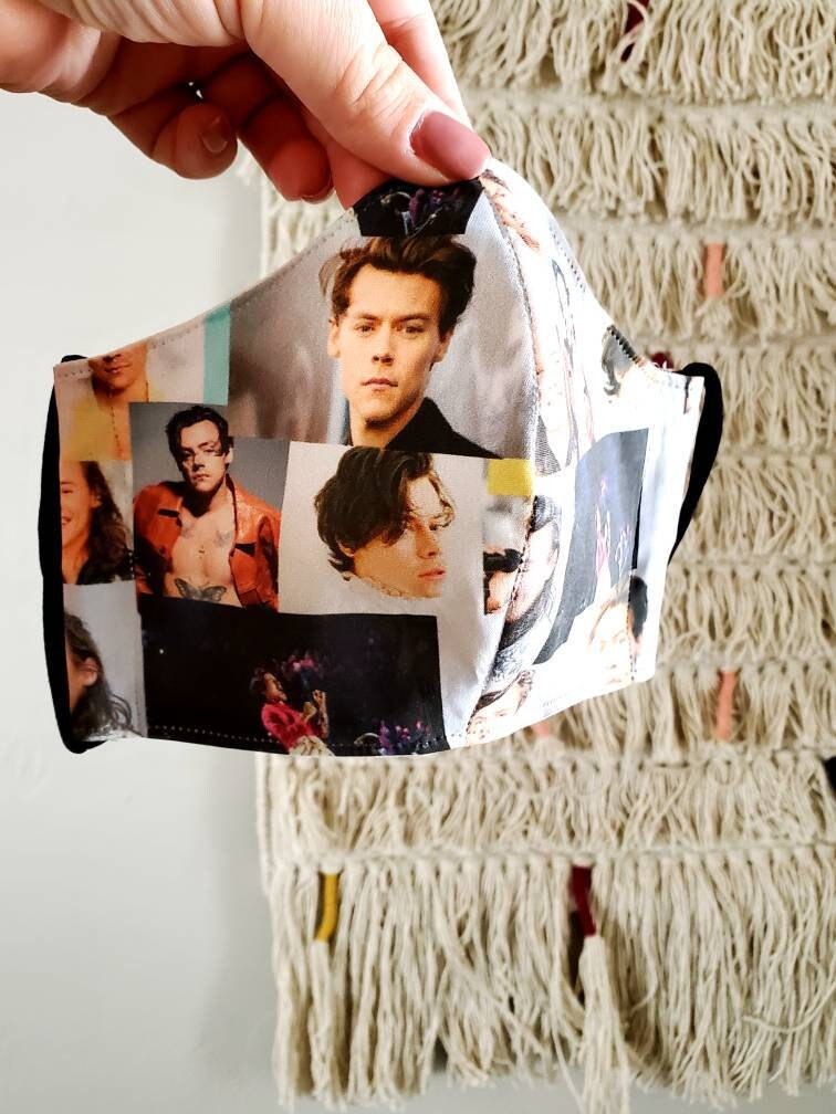 Harry Styles inspired face mask. Reversible reusable Etsy