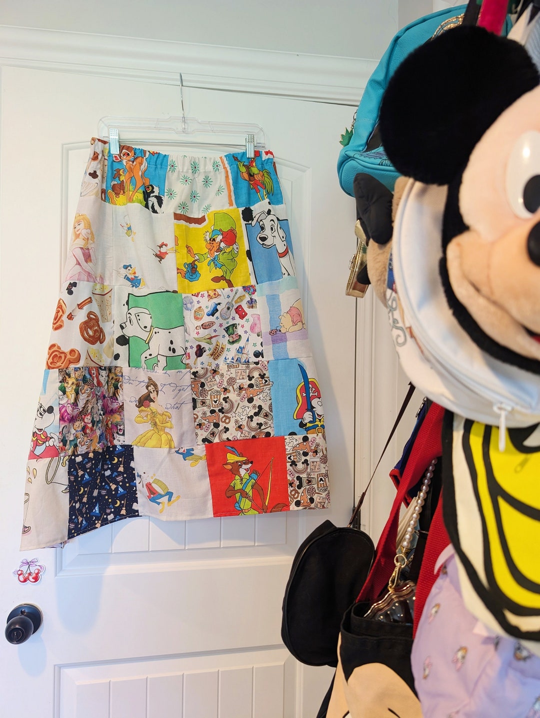 Disney Patchwork Vintage Disney Fabric Patchwork Midi Skirt, Made to Order - Etsy