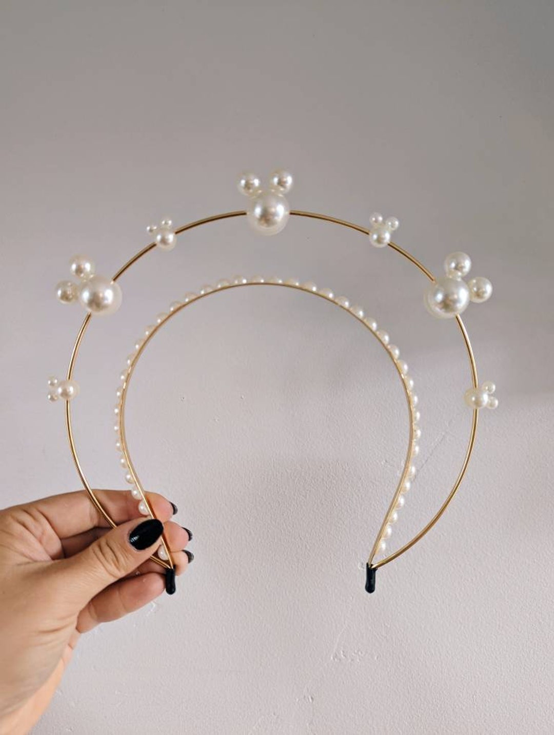 Disney Mickey Mouse Pearl Halo Crown Headband Pearl Halo Mickey Mouse Crown Headband - Etsy Canada main image 4