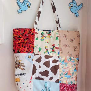 Custom Magical Patchwork tote bag. Vintage Disney fabric. You choose theme or characters. Purse for the Parks