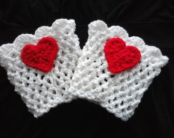 Crochet PATTERN Boot Cuffs With Heart Attached Instant PDF download