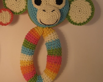 cute amigurumi monkey baby rattle pdf pattern