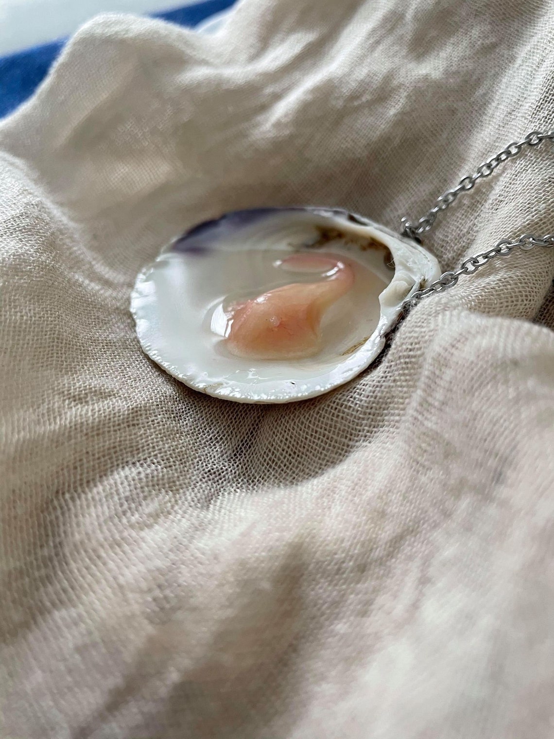 Stingray Necklace Sea Shell Resin Art Clay Sculpture Etsy