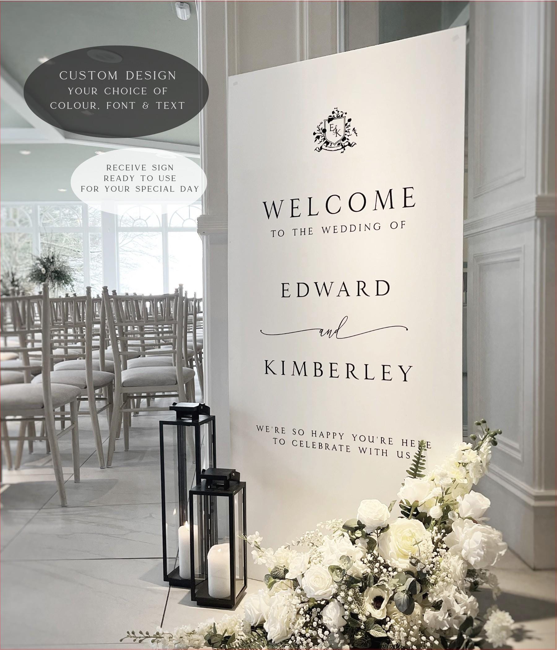 Extra Large Welcome Sign, Freestanding Wedding Signs, Custom