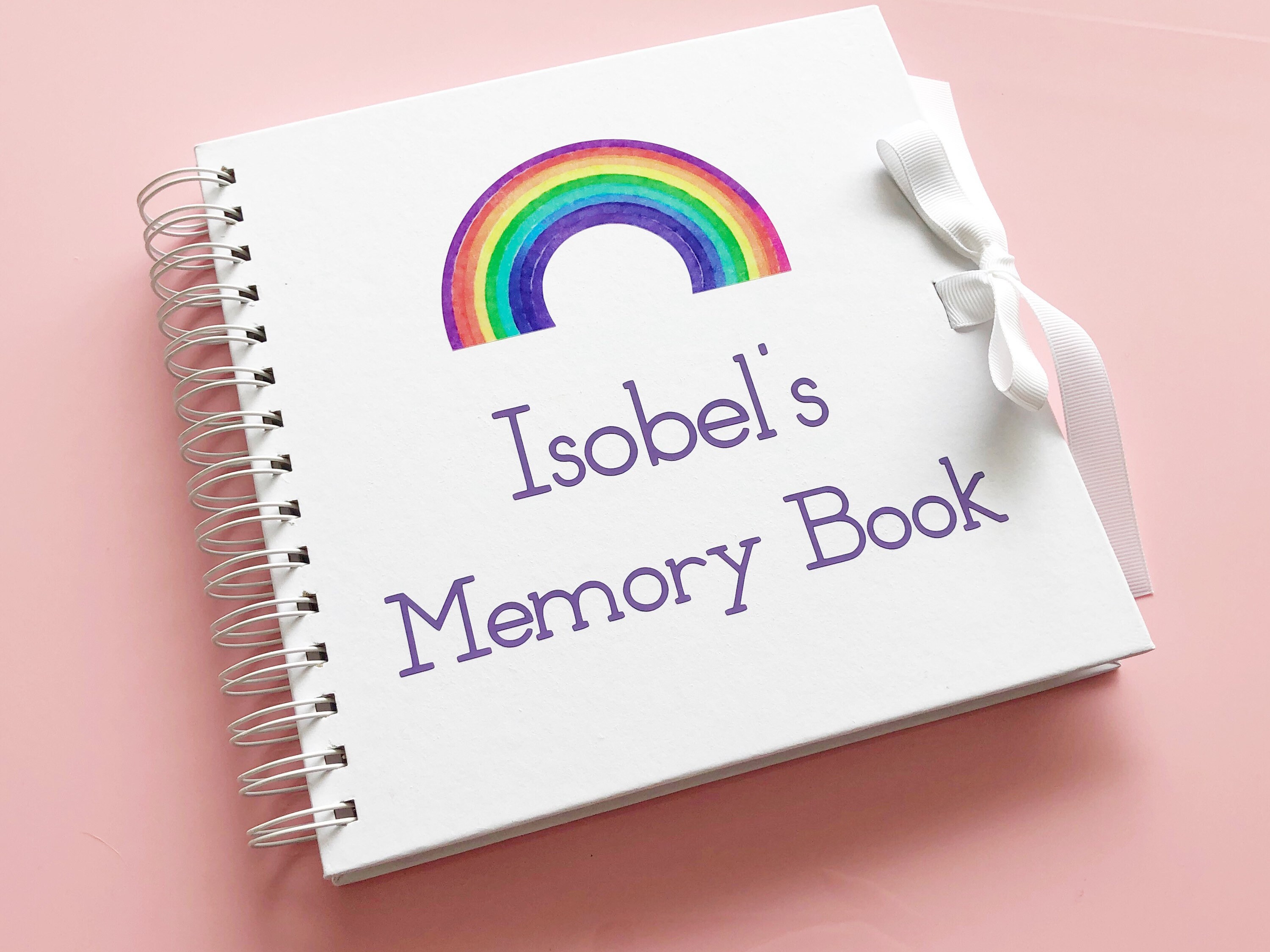 Personalised Memory Book Custom Scrapbook Rainbow Journal Etsy