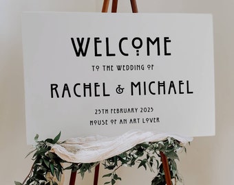 Wedding Welcome Sign, Printed A0 A1 A2, Charles Rennie Macintosh inspired, Printed Welcome, Wedding Entrance Decor, House for an Art Lover
