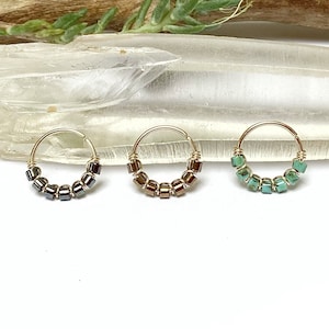Piercing plaqué or ou titane ou acier ch, anneau hélix, conch, nez, narine, oreille. Nostril, lobe, daith, tragus, rooke, cartilage, bohème