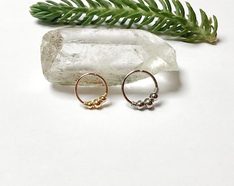 Piercing ring gold plated/steel ch 22G 20G helix conch nose nostril nostril upper lobe ear creole daith rook cartilage minimalist boho