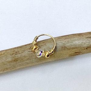 Nose ring piercing, Swarovski crystal, helix, conch, septum, eyebrow, cartilage, targus, boho, hippie, chic, wedding, brilliant, evening,