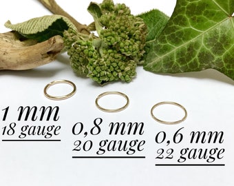 Piercing plaqué or, 0,8 mm /20g, 1 mm/18 g, 0,6 mm /22g, hélix, conch, septum, cartilage, narine, tragus, oreille, sur mesure, minimaliste