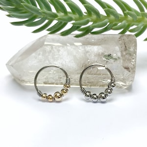 Perforación de titanio, 0,6 mm/22g, 0,8 mm/20g, 1 mm/18g, anillo nasal, hélice, caracola, tabique, daith, tragus, fosa nasal, lóbulo, oreja, personalizado