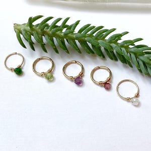 Piercing anneau pierre de gemme plaqué or/titane/acier ch hélix conch septum nez narine nostril oreille upper lobe daith rook cartilage
