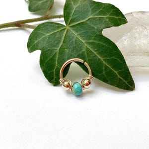 Piercing turquoise/plaqué or/titane/acier ch anneau hélix conch septum nez narine nostril oreille lobe daith rook cartilage tragus créole