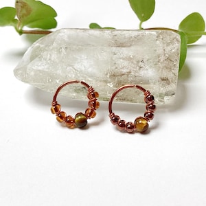Piercing oeil de tigre 20G anneau nez narine nostril hélix conch bague upper lobe créole boucles d’oreilles cartilage bohème sur mesure